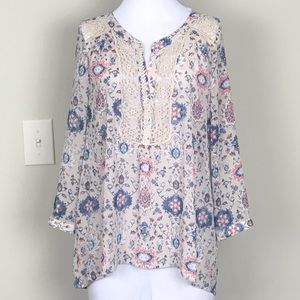 Anthropologie Maeve Floral Boho Blouse